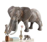 Estatua De Elefante | Modelo Educativo De Elefante Asiático | Escultura Sólida Realista, Adorno Educativo Temprano para Niños Y Niñas En Biblioteca Jardín De Infancia Patio Trasero