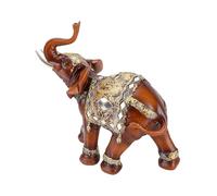Estatua de Elefante Tailandés, Figura de Resina Pintada a Mano para Decoración del Hogar y la Oficina, 1 Pieza
