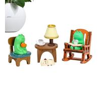 Estatua de Escritorio de Rana - Figura de Resina en | Estatua de Animal Decorativa para Piedras de jardín, de Escritorio, Escultura de Animal Relajante Divertida para traer un