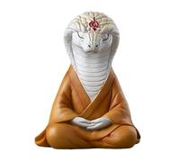 Estatua de escritorio de serpiente de meditación, escultura de animales de resina, decoración de serpiente sentada, reptiles realistas, arte ornamental de escritorio, decoración con temática tranquila