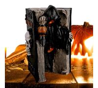 Estatua de esqueleto de Halloween de lectura, brillante decoración vintage de resina para fiestas de miedo, figura coleccionable para apartamentos, dormitorio, decoración para adultos