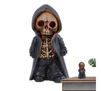 Estatua De Esqueleto Miniatura Coleccionable Terrorífica de Temporada