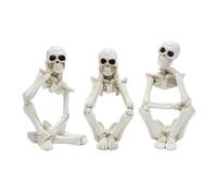 Estatua de esqueleto para decoración de Halloween, adorno de resina, figura de esqueleto pensador, decoración