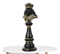 Estatua de exámenes Decorativos de Resina - Rey, Reina, Cavallo - Vintage Mano en Negro - Oro - Esculturas coleccionables para el hogar, la Oficina, el Estudio - Regalo Elegante