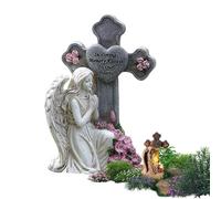 Estatua de exterior genérica ángel de jardín | Memorial de resina resistente a las temperias, Estatuas de jardín ángel decorativas - para césped, patio cementerio tumba mujeres niñas mamá