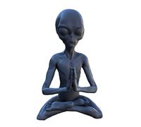 Estatua de extraterrestre de meditación/Mini adorno de resina/Decoración del hogar Decoración de jardín interior al aire libre/Estatuilla de extraterrestre sentado/2 piezas/1063/780