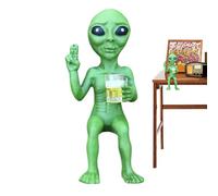 Estatua De Extraterrestre - Figura Decorativa De Alien Tomando Cerveza,Estatuilla de Escritorio para Decoración - para Exterior Jardín Dormitorio Estantería Oficina Sala de Estar Entrada Hogar