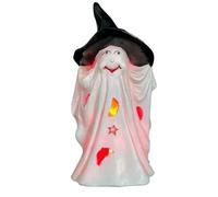 Estatua de fantasma para decoración de Halloween, mini figura iluminada | La estatua fantasma crea un acento festivo de temporada con estilo iluminado. Mini decoración de mesa para hogares, oficinas