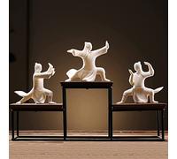 Estatua De Feng Shui,Estatuas Y Figuras De Kung Fu, Esculturas De Cerámica De Tai Chi, Juego De 3 Piezas, Decoración del Hogar Adornos De Exhibición De Mesa Regalo De Bendición