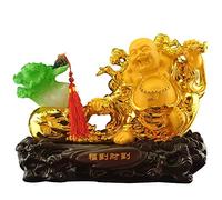 Estatua de Feng Shui Figuras coleccionables de resina dorada Estatua de prosperidad y riqueza Decoración del hogar Atraer riqueza y buena suerte Decoración de mesa Estatua Escultura de prosperidad D