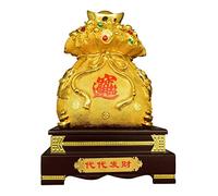 Estatua De Feng Shui,Lingote De Oro De Feng Shui/Bolsa De Dinero De Yuan Bao Para La Riqueza, Suerte, Regalo De Decoración Del Hogar, Atrae Riqueza Y Buena Suerte, Regalo De Bendición De Decoración De