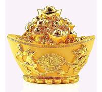 Estatua de Feng Shui, lingote de Oro, decoración, Hucha, Adornos para la casa, Cuenca del Tesoro, Tesoro Chino Feng, decoración del Tesoro, Regalo Chino