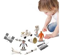 Estatua de figuras de astronauta - Conjunto de 10 figuras de | Mini modelos de espacio para escritorio, oficina, decoración del hogar, ciencias y astronomía coleccionables, estatuas de miniat
