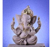 Estatua de Ganesh - Adorno de Buda indio, figura del Señor Ganesha, decoración de Dios elefante Feng Shui, material de piedra arenisca
