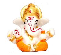 Estatua de Ganesha pequeña de 2 pulgadas, escultura, Mini Lord Ganesh, Ganpati Polyresin Idol en multicolor (amarillo)
