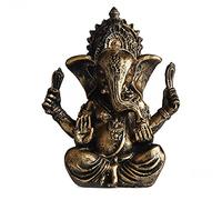 Estatua de Ganesha tailandesa con luz de fondo, escultura de elefante de resina del sudeste asiático, adornos de decoración del hogar para sala de estar y altar, pieza de arte decorativa única