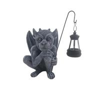 Estatua De Gárgola - Escultura De Gárgola | Escultura De Decoración Al Aire Libre De Resina, Estatuilla Gótica Alimentada Por Energía Solar, Estatuilla De Gárgolas Grotescas Para Halloween, Patio, Cés