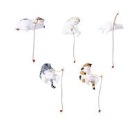 Estatua de Gato - 5 Piezas de decoración de colección de esculturas | Estatua de jardín de Gato de, Mini Figuras de Animales, coleccionables de Animales para Familiares, Amigos, Mujeres, Adultos