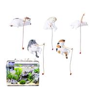 Estatua de Gato para Exteriores | Decoración de 5 Piezas con diseño de - estatuas de Gato decoración del hogar, para Familia, Amigos, Hombres, Adultos, hogar, Negocios, Escritorio, Acuario