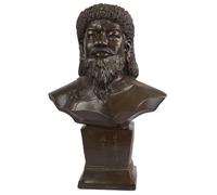 Estatua de Genghis Khan, Busto 100% de Bronce, Escultura de 18,1 ", Grandes esculturas del Imperio Mongol, decoración artística Temüjin