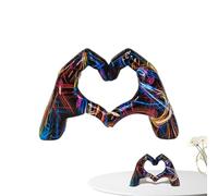 Estatua de gesto de amor, Dedo de amor - gesto escultura de arte, Pintura colorida esculturas a mano arte pop, figuritas boda mesa estante decoración | Multiusos Utilit interior al aire libre