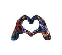 Estatua De Gesto De Amor - Mano De Corazón Abstracto | Escultura Colorida De Manos De Corazón | Estatua Del Corazón Del Amor De Graffiti | Esculturas Coloridas De La Mano Del Corazón De La Pintura | F
