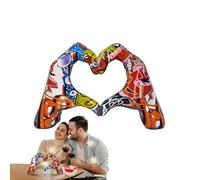 estatua de gesto, - manos escultura corazón de amor, Pintura colorida esculturas mano gesto de amor, arte pop figuritas boda mesa estante | Multiusos Utilidad para interiores al aire libre