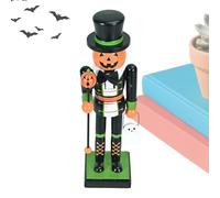 Estatua de Halloween Cascanueces - Figuras de Madera de Cascanueces, decoración de, Figura de Halloween para llenar Bolsas de para exhibición en casa, Estante de Chimenea y