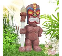 Estatua de Hawaii Light Solar - Figura de resina de 14 cm, material resistente, batería NIMH integrada con diseño de antorcha linda | Lámpara solar exterior para jardín, patio, balcón, pasillo