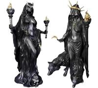 Estatua de Hécate - Arte decorativo de diosa griega, escultura de resina multiusos para manualidades de escritorio en casa, diseño de bruja de la noche