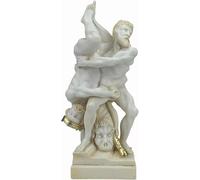 Estatua de Hércules y Diomedes - Escultura de mármol fundido de mitología griega, octavo trabajo de Hércules, figura decorativa clásica griega romana pintada a mano, hecha a mano en Grecia