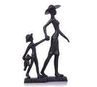 Estatua de Hierro de Mamá y Hijo de 17 cm, Escultura de Hierro Significativa, Regalo Precioso para el Día de la Madre, Cumpleaños del Hijo, Escultura Única de Metal de Hijo a Mamá, Escultura Abstracta