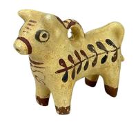 Estatua de ídolo de toro pequeño, réplica de artefacto de terracota de Chipre, figura de terracota griega hecha a mano con calidad de museo