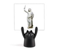 Estatua de ídolo, escultura de trueno, soporte para notas, diseño de gato negro