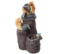 Estatua de jardín de ardilla alimentada por energía solar, adorno de animales de luz LED de resina para decoración de patio al aire libre, luz nocturna retro caprichosa para patio, resistente a la