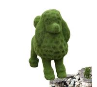 Estatua de jardín de caniche - Figura de perro de resina, escultura decorativa flocada | de mesa verde para decoración del hogar, interior y exterior, sala de estar, Patio, estante, pieza de ar