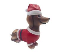 Estatua De Jardin De Dachshund | Adorno Navideño De Dachshund Lindo | Decoración Navideña Decorativa para Jardín Mostrador Escritorio Estante Exposición Colecciones