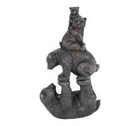 Estatua de jardín de la familia de - Revestimiento impermeable, kit de esculturas figuras, figura de mesa apilada Madre Oso, molde robusto de resina resistente a la intemperie |