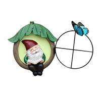 Estatua de jardín gnomo, estatuas de jardín de gnomo para el exterior, Escultura decorativa de la pared del árbol, Ornamento de árbol decorativo pequeño para patio de balcón, escultura de decoración a