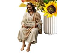 Estatua de Jesucristo | Decoración religiosa de resina espiritual pintada a mano, escultura conmemorativa de Jesús multiusos, para oración, Acción de Gracias, de cumpleaños, oficinas, hogar