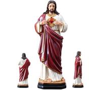 Estatua de Jesucristo | Figura católica de resina para decoración del hogar | Figura coleccionable de Jesucristo de 8.46 pulgadas de alto | para el hogar, escritorio, estantería, mantel, vitrina, mesa