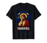 Estatua de Jesucristo TARRIFIED Funny Facepalm Flying Penguins Camiseta
