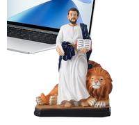 Estatua de Jesús Católica | Escultura Cristiana Realista de 15 Centímetros | Decoración de Jesús con León Estatuas Católicas,para Hogar Dormitorio Residencia Iglesia Hotel Cumpleaños Navidad Pascua