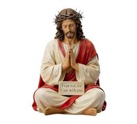 Estatua de Jesús Pintada A Mano - Resina 10cm | Inspiradoras Estatuas Religiosas De Jesucristo Con Mensaje Tranquilizador Para Mesita de noche, Escritorio, Mesa, Estante, Repisa De Chimenea, O