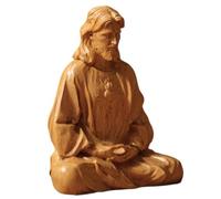 Estatua de Jesús sentado, estatua de Cristo Rey, estatua de Cristo en meditación, ahorro de espacio, serenidad personal, 10 cm/15 cm para iglesia, decoración del hogar