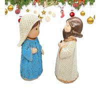 Estatua de Jesús y Virgo María Estatuilla Set - Escultura religiosa de resina para el altar en casa, coleccionistas cristianos -Decoración, Decoración de mesa de salón, dormitorio, estantería, regalos