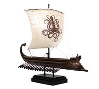 Estatua de Kraken griego antiguo Trireme barco marino acabado de bronce 4.5 pulgadas