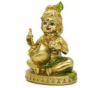 Estatua de Krishna del Dios hindú, pequeña Figura India de ídolo Krishna para el hogar, Oficina, Templo de Mandir Pooja, artículo de la India, Murti Buda, Regalos religiosos, Escultura del Señor