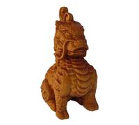 Estatua de Kylin, figura de Kirin, figura de Kirin tallada en madera hecha a mano, adornos para el hogar, estatua de guardián de la riqueza saludable, que atrae la riqueza y la buena suerte,1Pcs