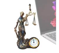 Estatua de la de la Justicia, Escultura de Resina con Reloj, Escultura de Escala de Justicia, para mesita de Noche, Estudio, Dormitorio, Sala de Estar, Oficina en casa, Entrada, estantería